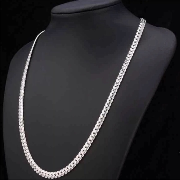 New Unisex 18k White Gold Plated Chain 
